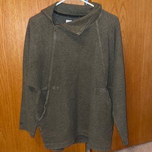REI angled zipper sweater